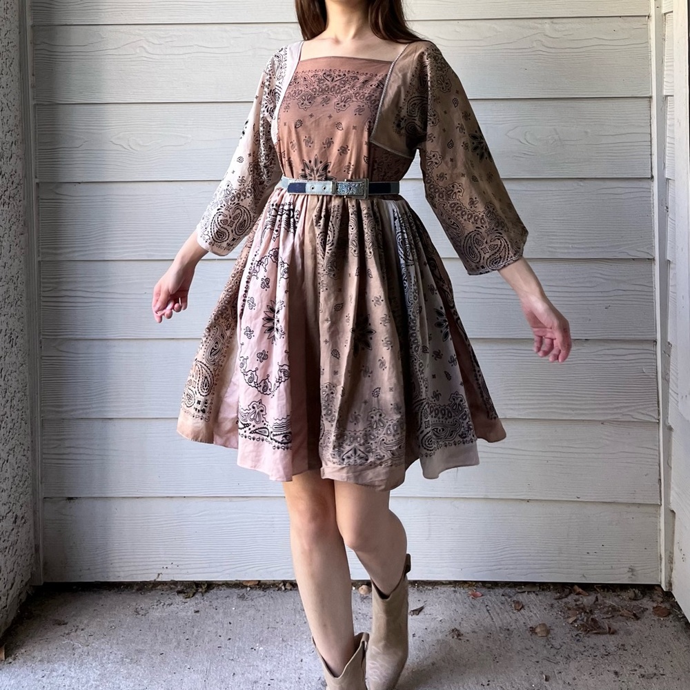 Handmade Bandana Dress SKU 7780 Muddy/Earthy - Picture 5 of 16
